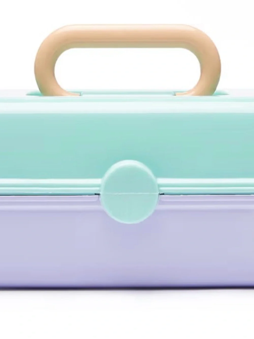 Caboodles Pastel Mint & Lavender Carry Case with Beige Handle travel